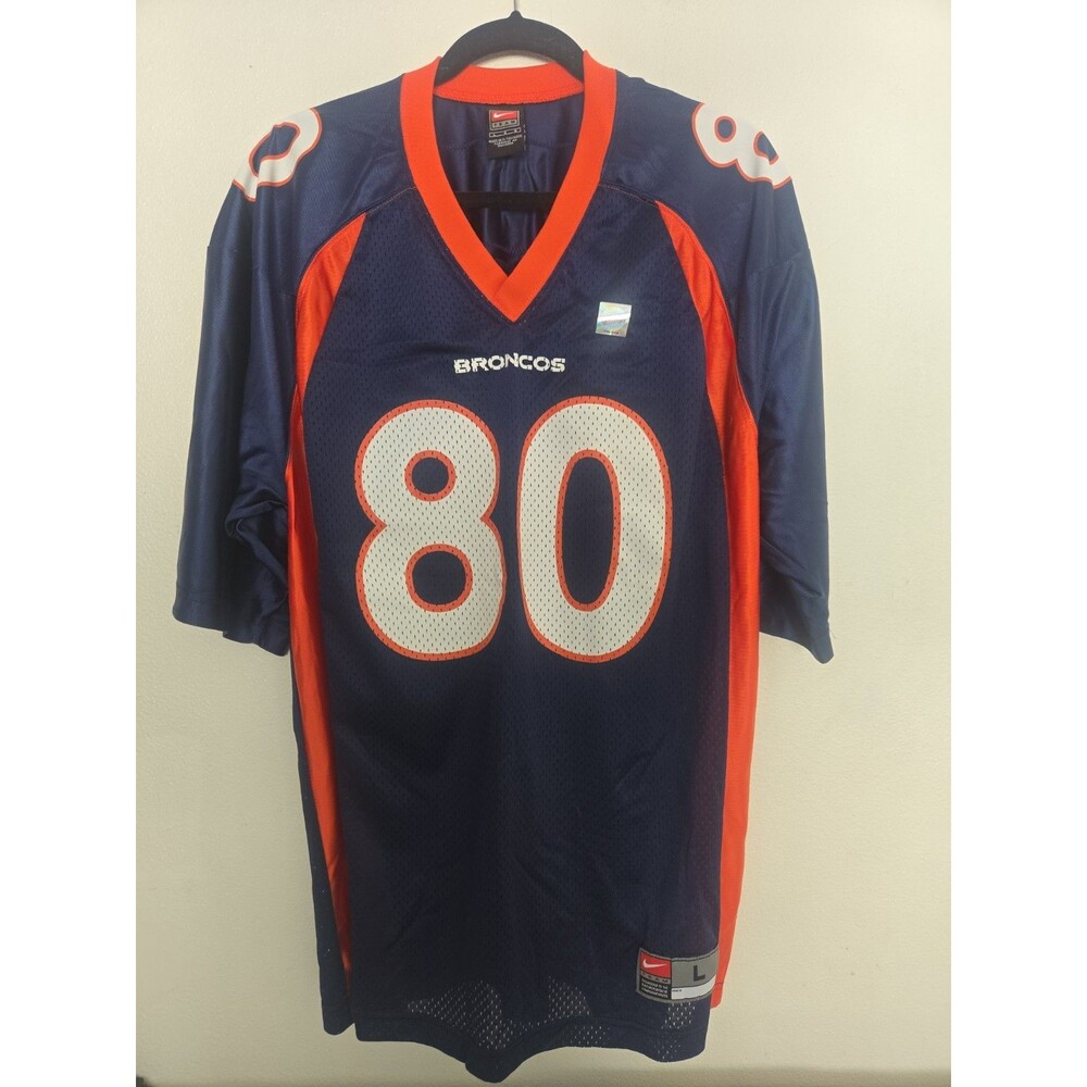Vintage Denver Broncos Rod Smith #80 Nike NFL Equipment- Blue - Men's L